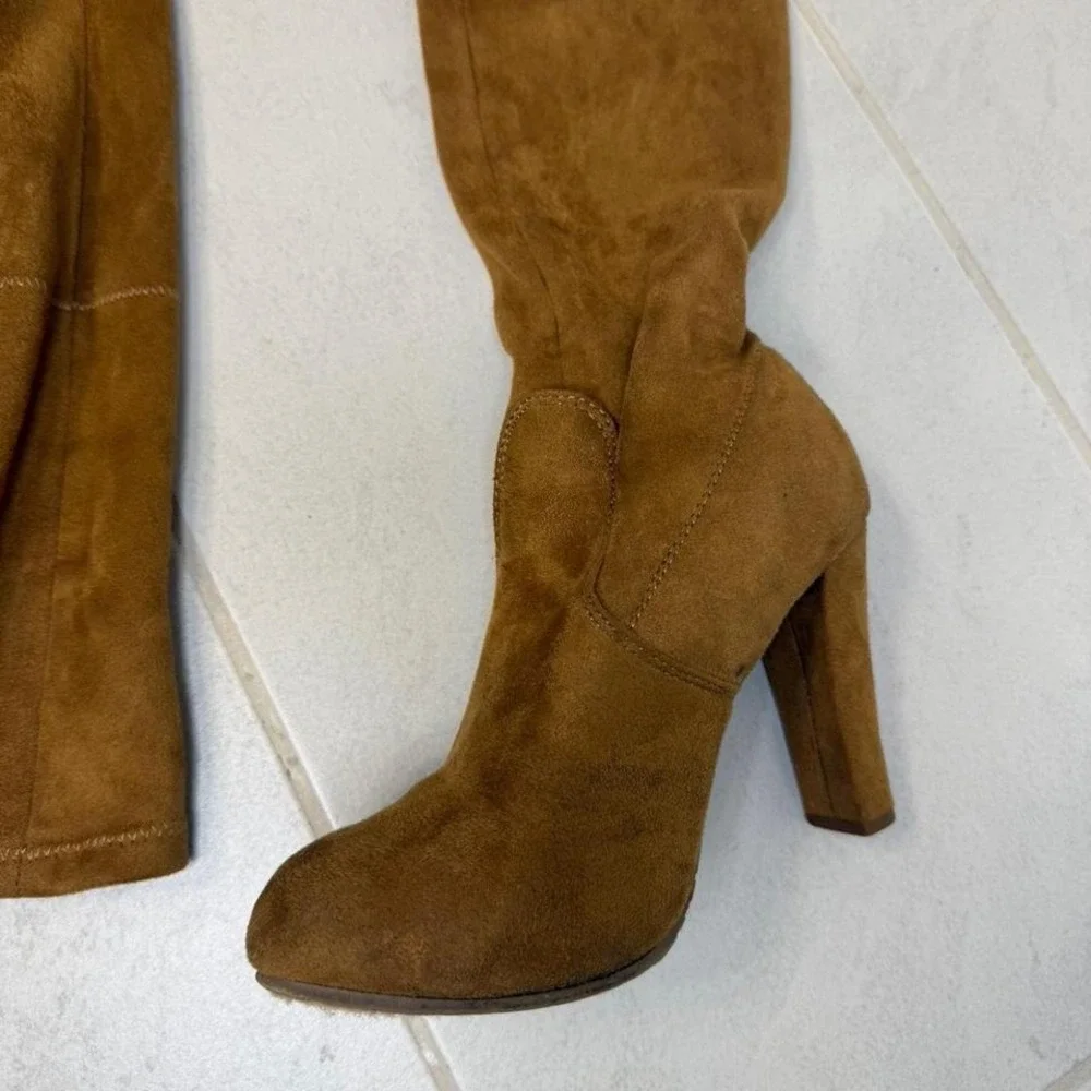 Tan suede over the knee high heel boots‎ boots -Size 6.5